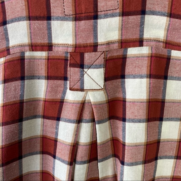 Current Elliott Womens The Lucy Red Plaid Button Up Shirt Long Sleeve S Small - Picture 7 of 8